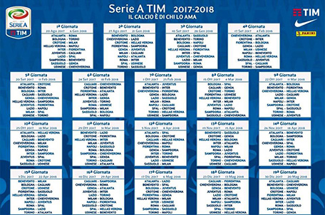 Calendario serie A di calcio 2017 2018