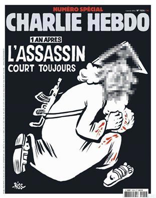 Copertina numero Charlie Hebdo 1 anno dopo