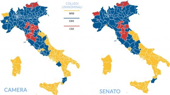Italia dopo il voto del 4 marzo al Senato e alla Camera